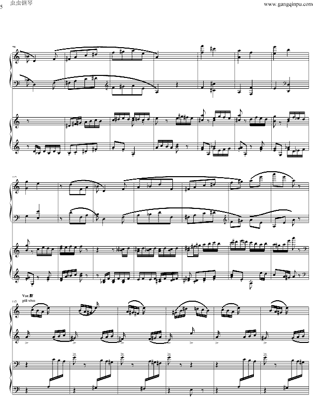 帕格尼尼主题狂想曲-（1~10变奏）-钢琴谱(钢琴曲)-拉赫马尼若夫5