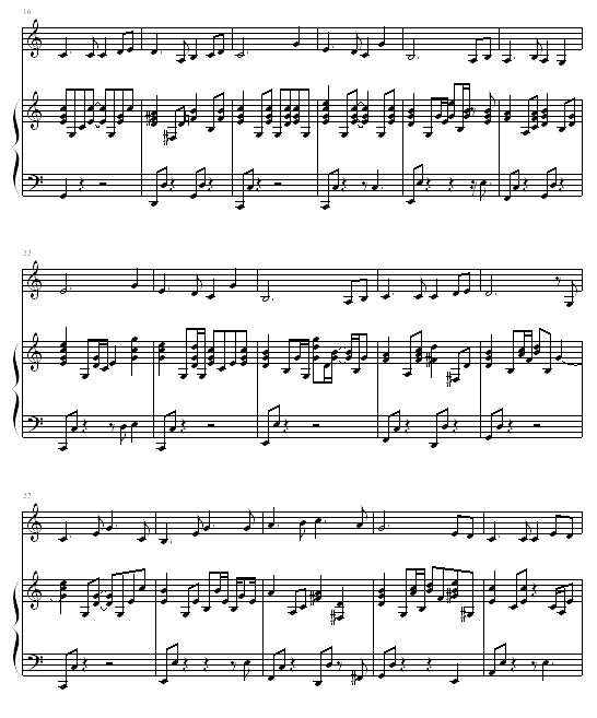 月亮代表我的心-弹唱版-钢琴谱(钢琴曲)-邓丽君2