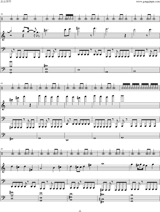 [修正]摇滚版卡农-钢琴谱(钢琴曲)-帕赫贝尔-Pachelbel4