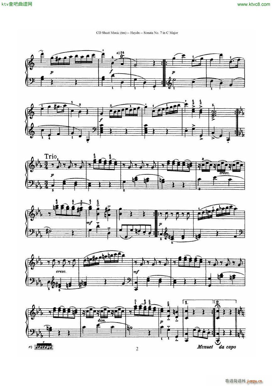 Haydn Joseph Sonata no 7 in C Major2
