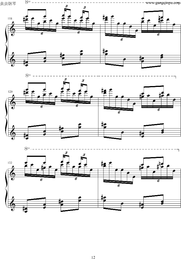 瓦洛多斯《土耳其进行曲》原版-钢琴谱(钢琴曲)-莫扎特12