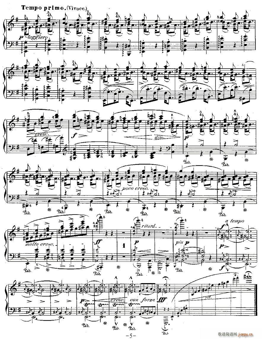 肖邦钢琴练习曲，Op.25之五5