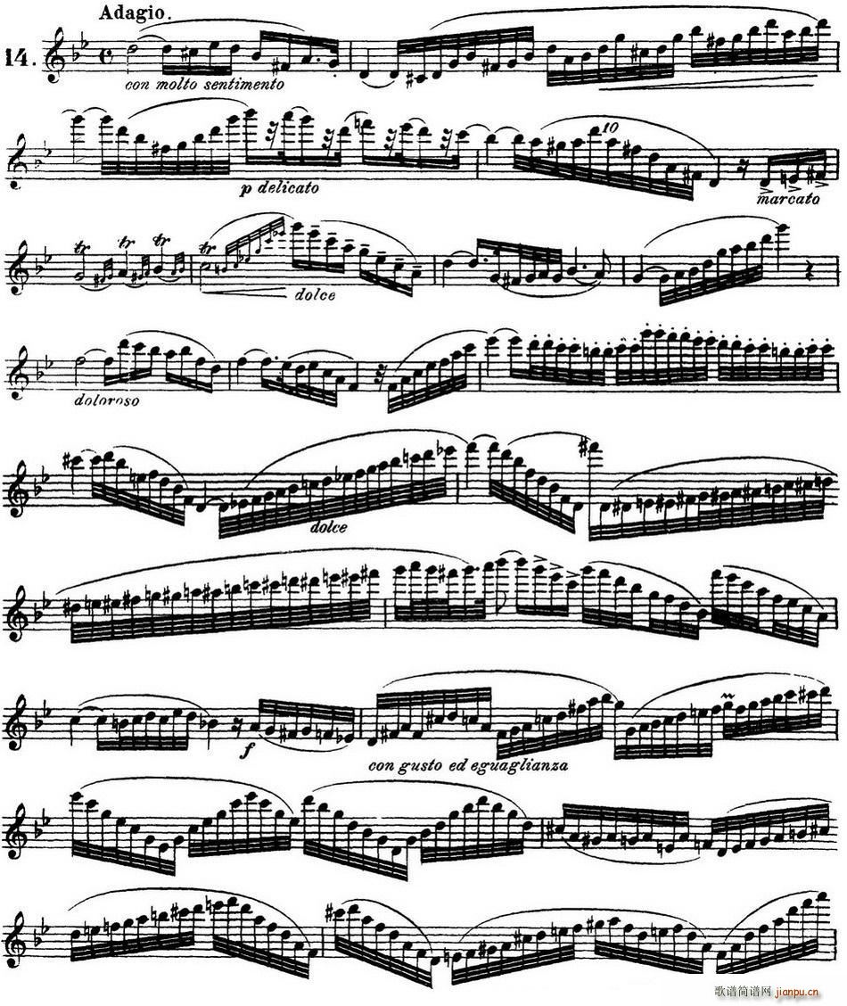 柯勒30首高级长笛练习曲作品75号(NO 14)1