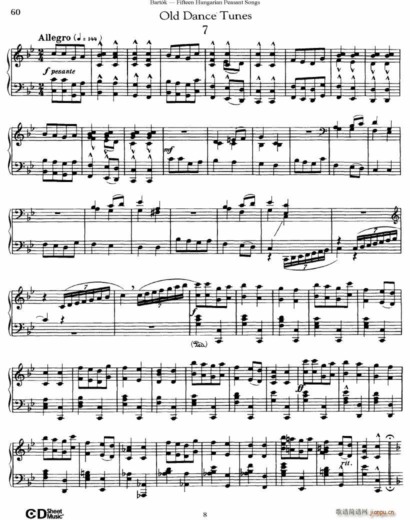 Bartok SZ 71 Fifteen Hungarian Peasant Songs Piano8