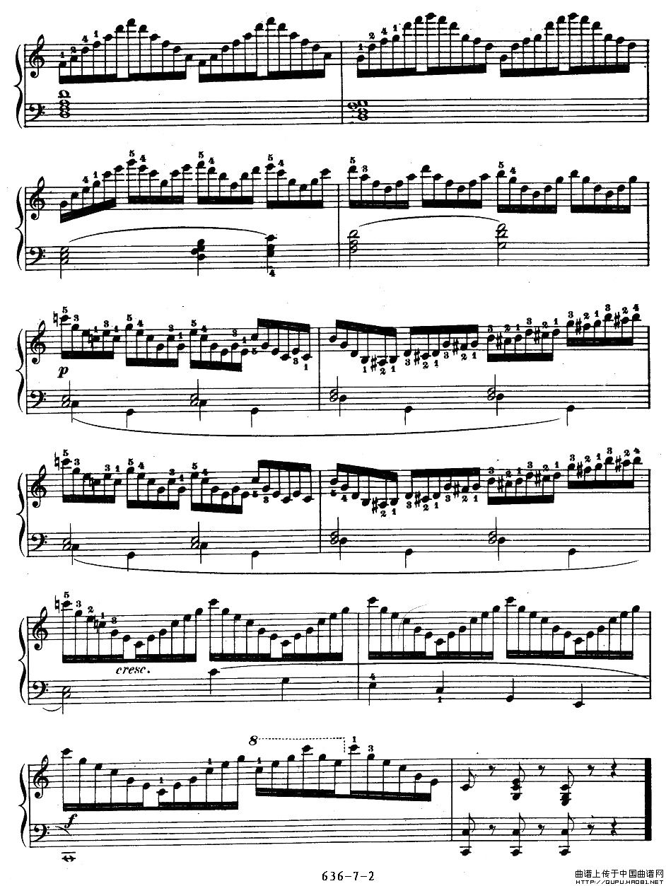 《车尔尼钢琴手指灵巧初步练习曲》OP.636-72