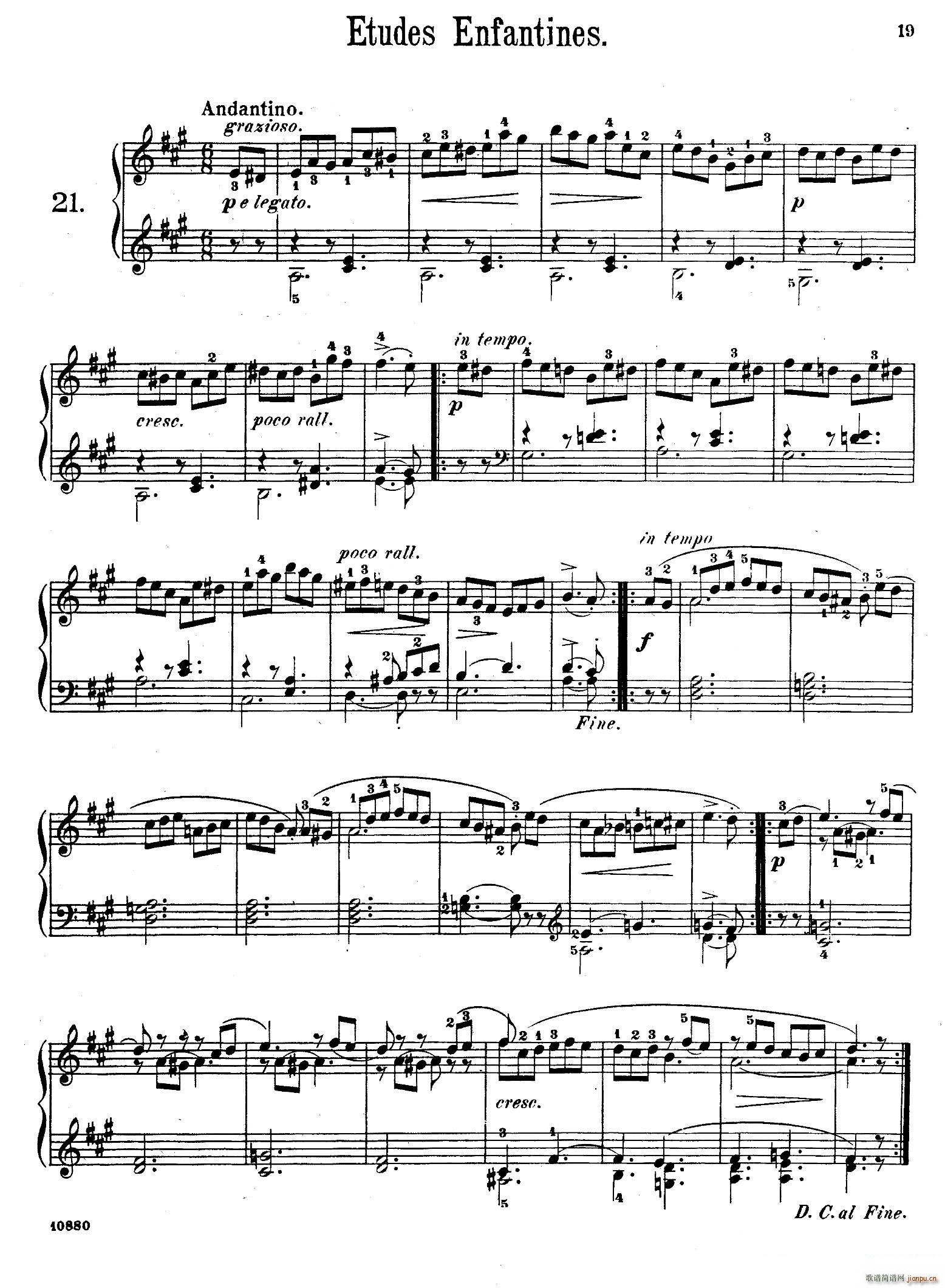 Etudes Enfantines Op 37（儿童钢琴练习曲 第21――25首）1