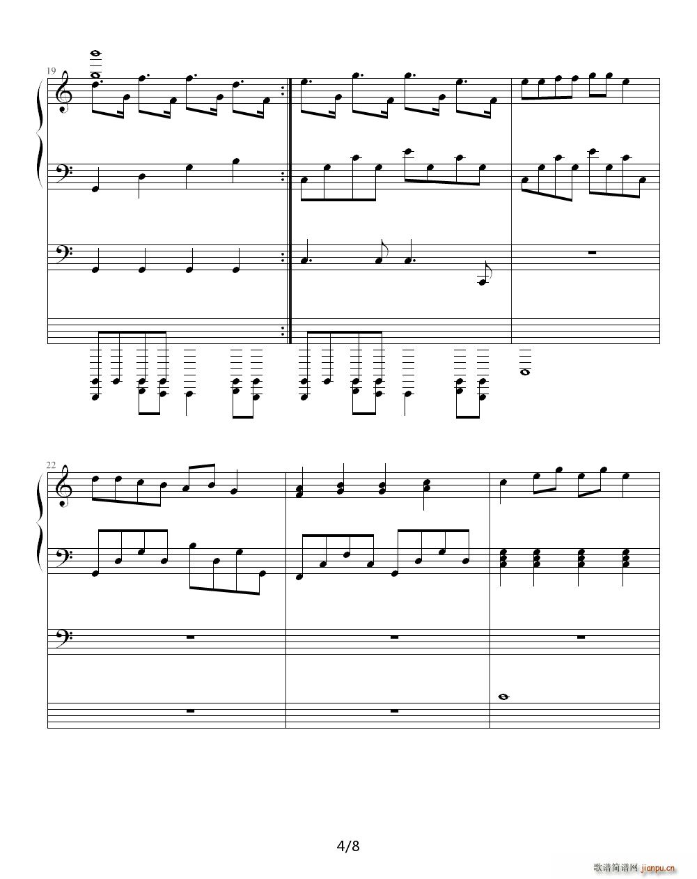 《轻松随想曲》 C调4