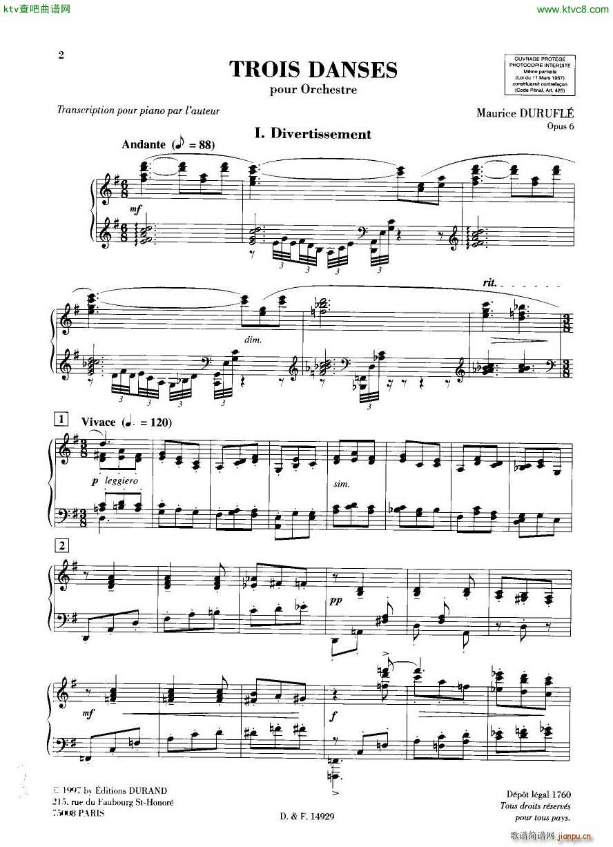 Duruflé Op 6 Trois Danses1