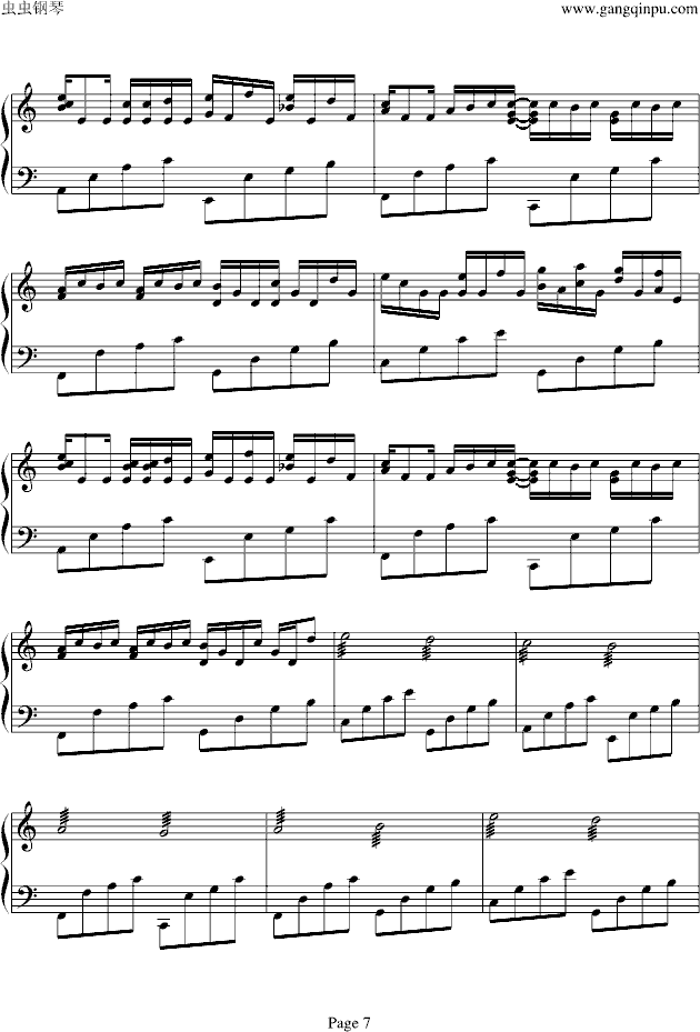 卡农（与原录音完全一致！）-钢琴谱(钢琴曲)-George Winston7
