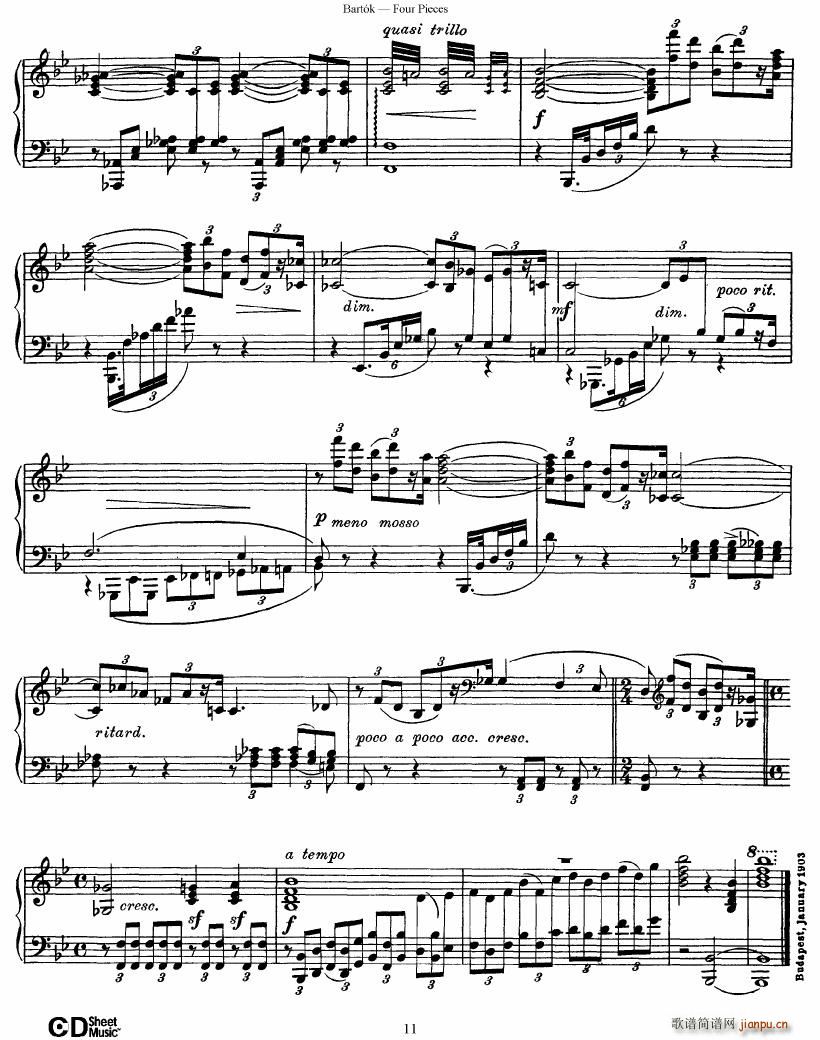 Bartok DD 71 Four Piano Pieces11