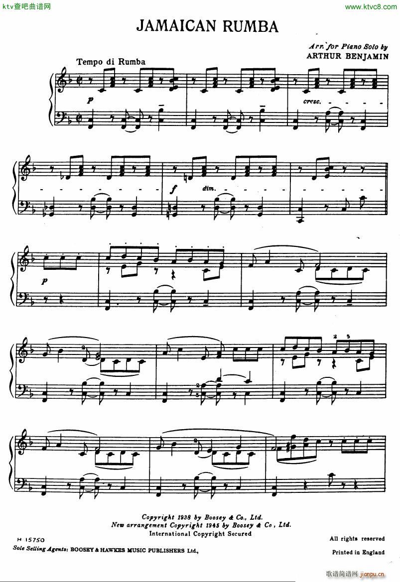 Benjamin Jamaican Rumba pno solo1