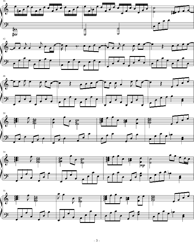 蒲公英的约定（简单版）-钢琴谱(钢琴曲)-周杰伦3