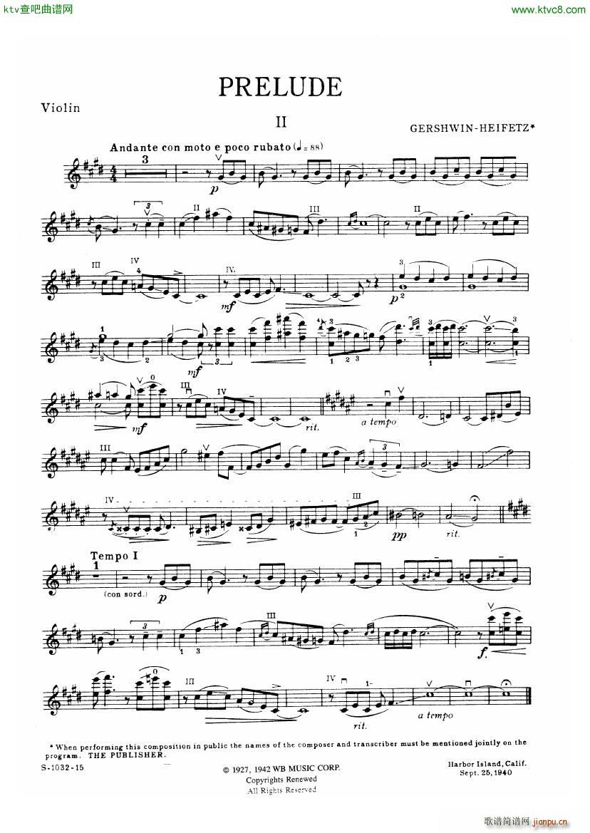 Gershwin Heifetz Preludes2
