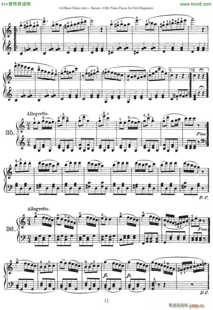 Berens op 70 50 Piano Pieces for Beginners12