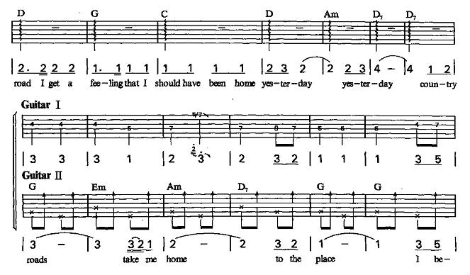 乡村路，带我回家（双吉他）5