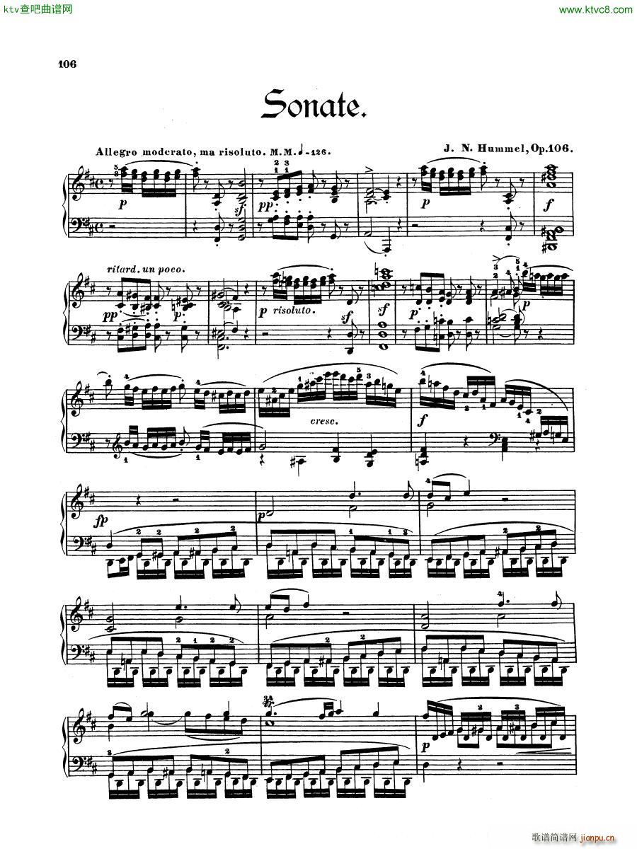 Hummel Op 106 Sonata No 61