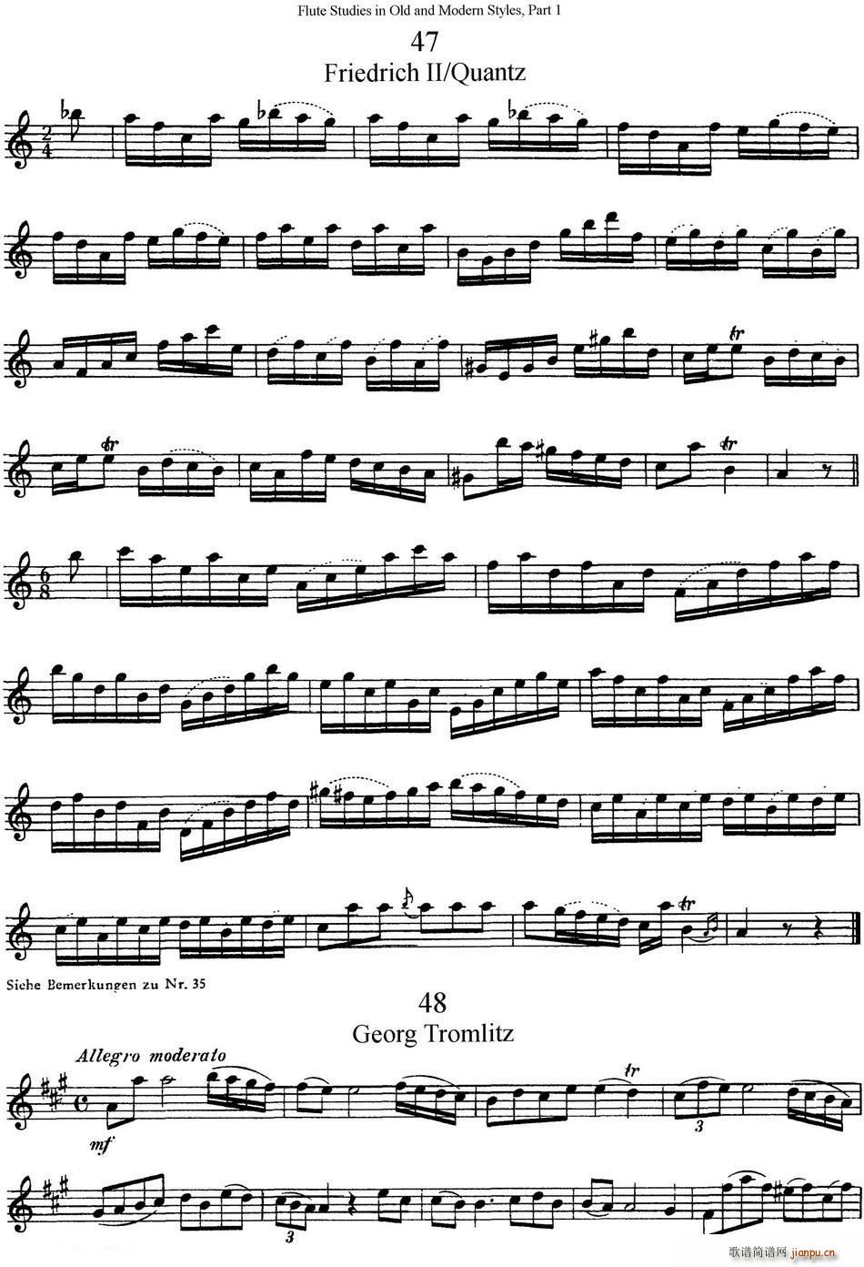 斯勒新老风格长笛练习重奏曲(第一部分)(NO 47-NO 49)1