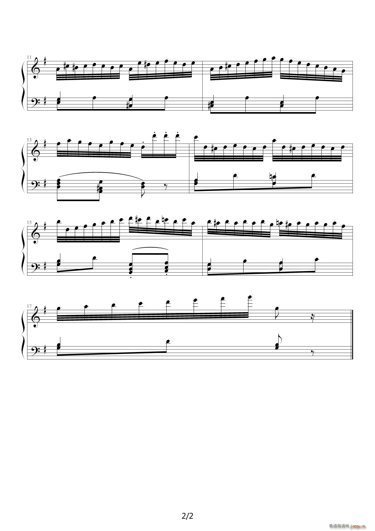 钢琴四级练习曲 G调2