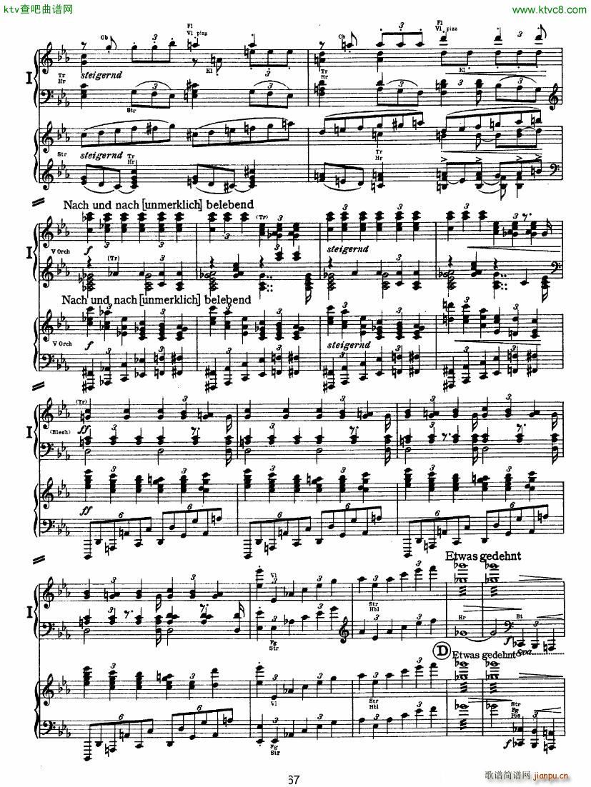 Bruckner Symphony No 4 4 hands arr 二16
