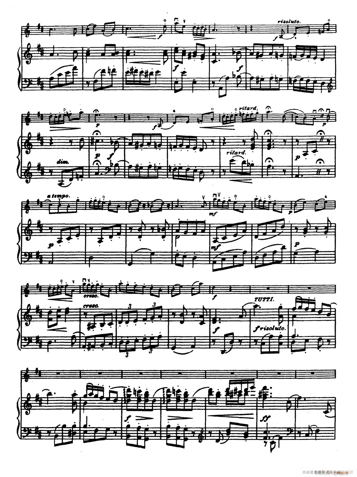 D大调学生协奏曲（塞茨作品第14号）8