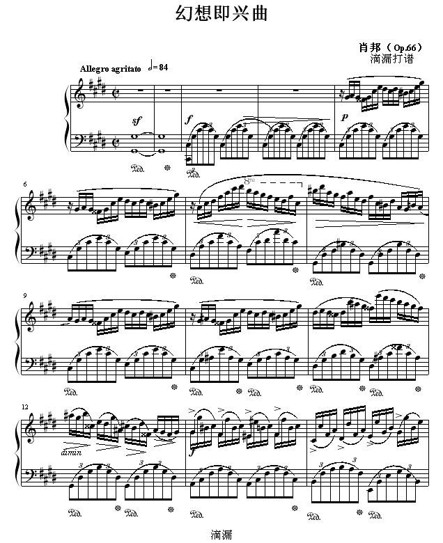 幻想即兴曲-滴漏打谱1