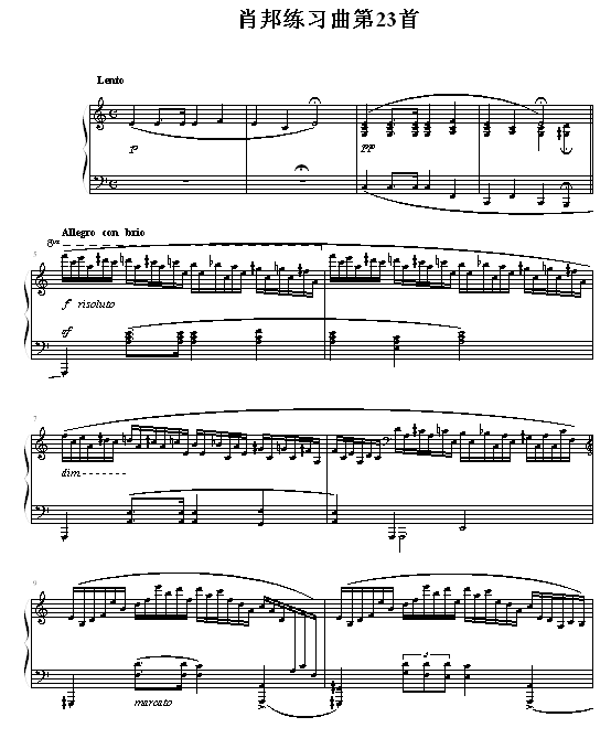 肖邦练习曲第２３首-（冬风）1
