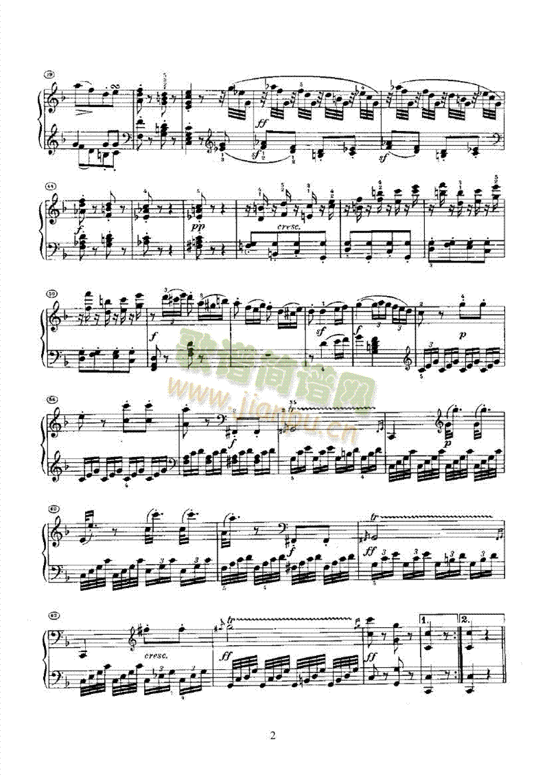奏鸣曲(Opus10 Nr.2) 键盘类 钢琴2