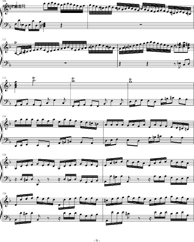 巴赫第一键盘（钢琴）乐协奏曲（第一乐章）-巴赫9