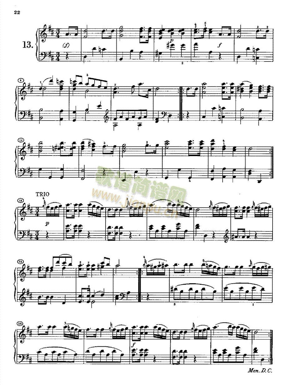 20首小步舞曲(1813年创作) 键盘类 钢琴13