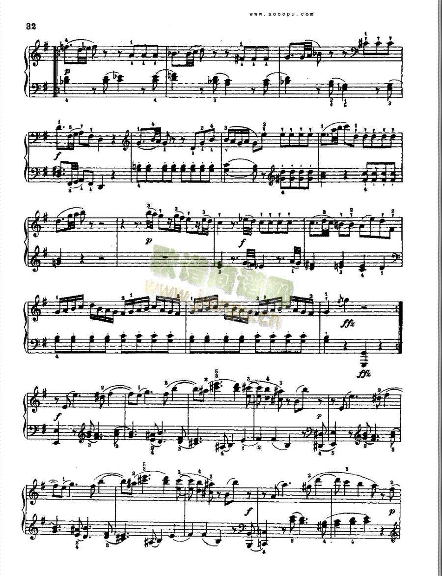 奏鸣曲四(献给埃斯特哈齐王妃)1784年出版 键盘类 钢琴5