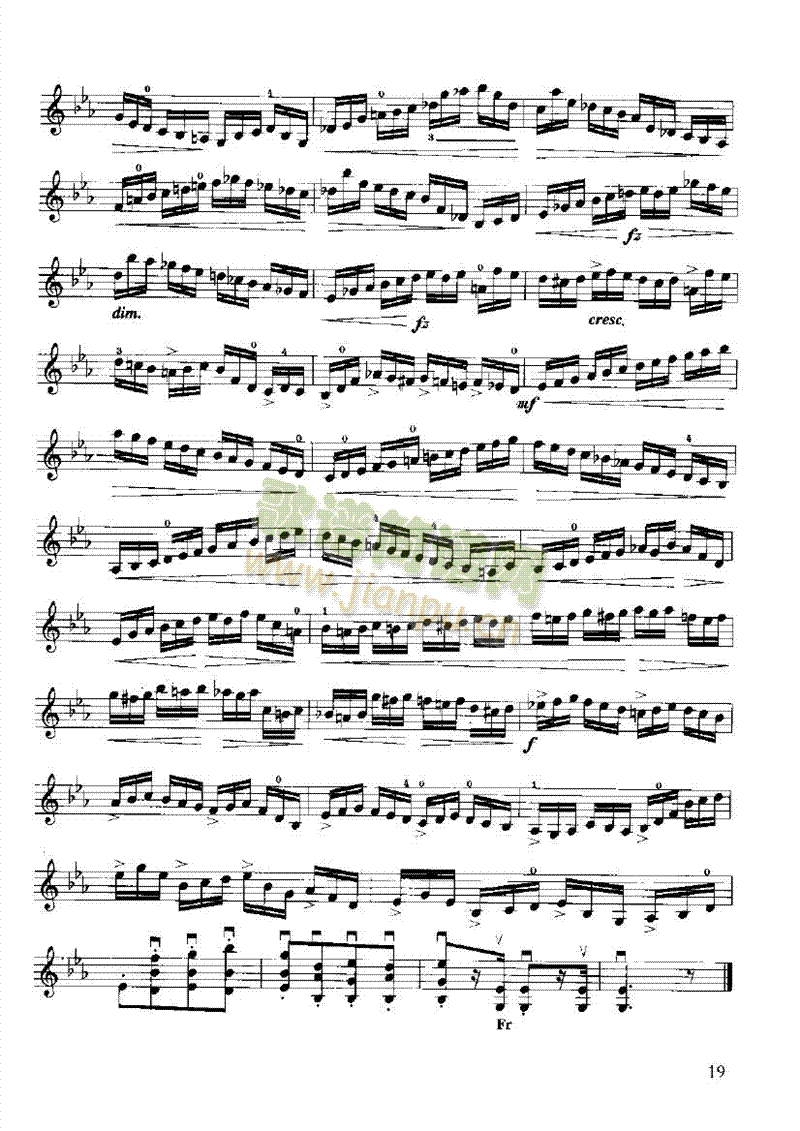 开塞小提琴练习曲36首 弦乐类 小提琴19