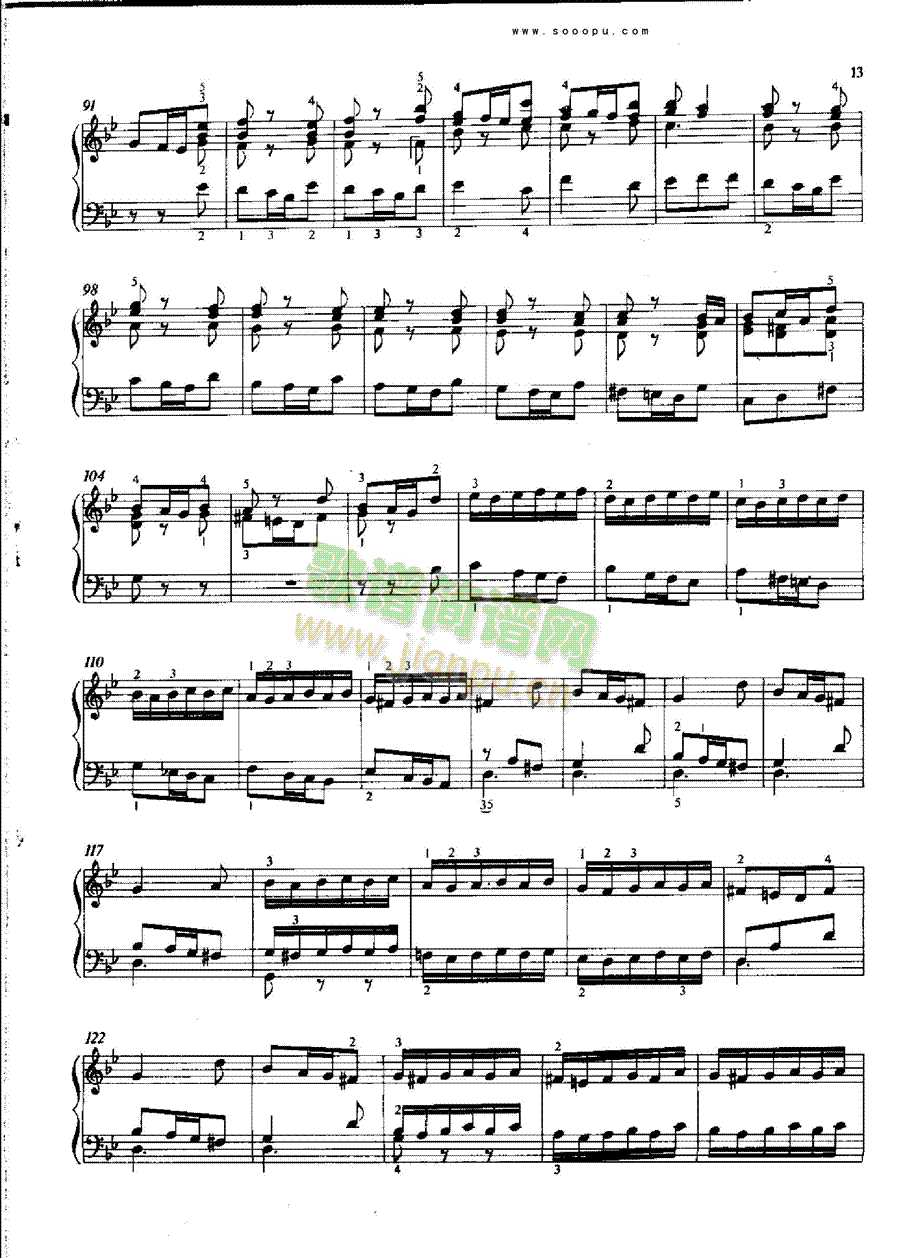 g小调序曲BWV822 键盘类 钢琴4