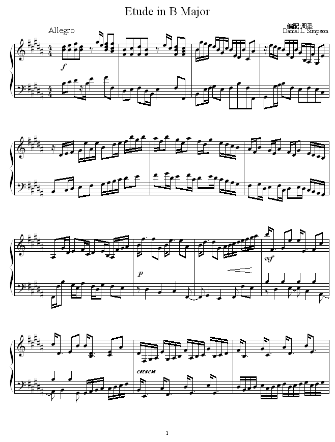 Etude in B Major -圣1