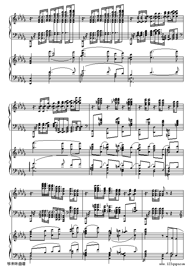 降b小调第一钢琴协奏曲(两架钢琴谱）-柴科夫斯基6