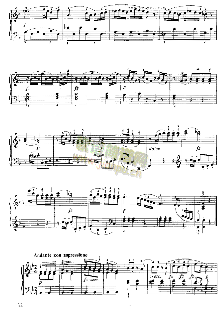 小奏鸣曲(Op.36 No.4) 键盘类 钢琴3