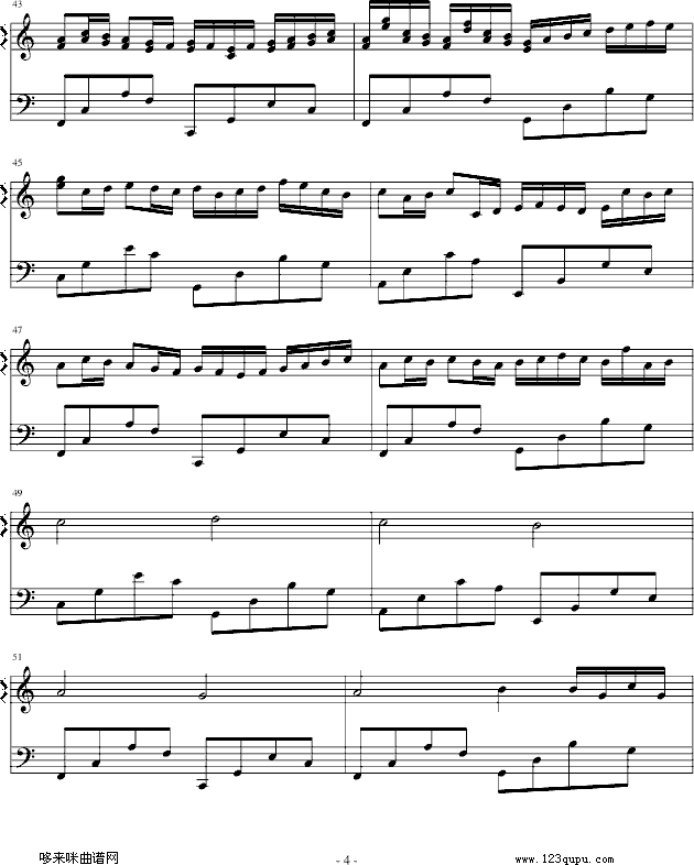 卡农-（简单和弦版）-帕赫贝尔-Pachelbel4