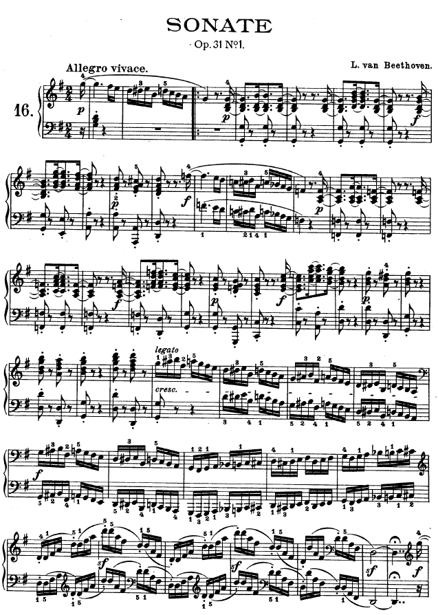 第十六钢琴奏鸣曲-（Op.31 No.1）1