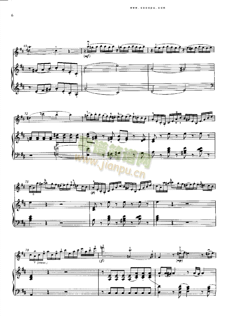D大调第四小提琴协奏曲 KV218 键盘类 钢琴5
