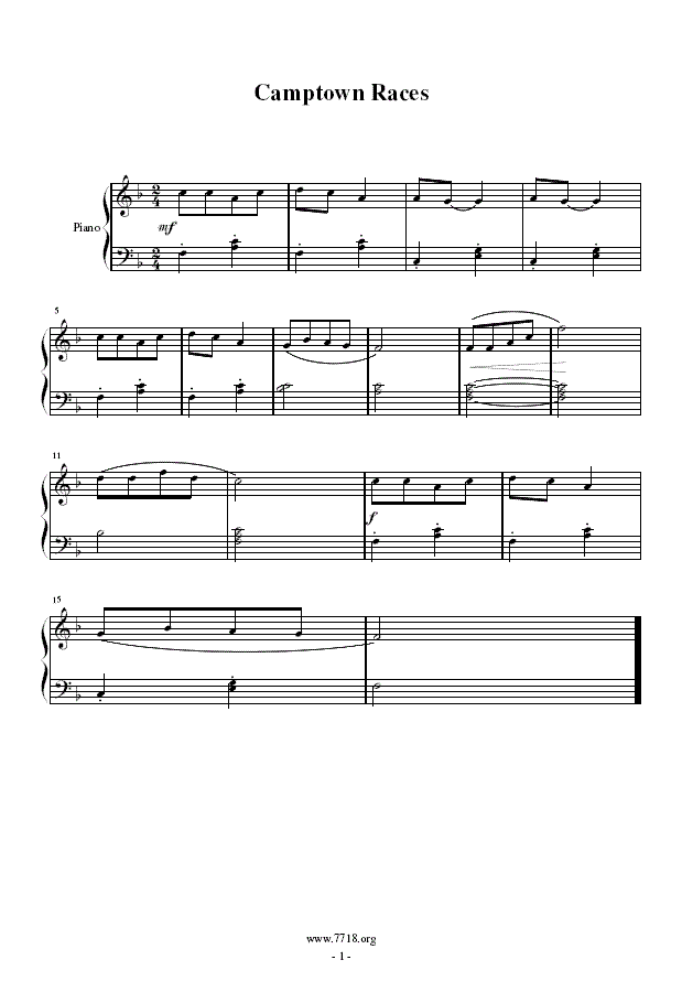 Camptown Races(简易钢琴曲)1