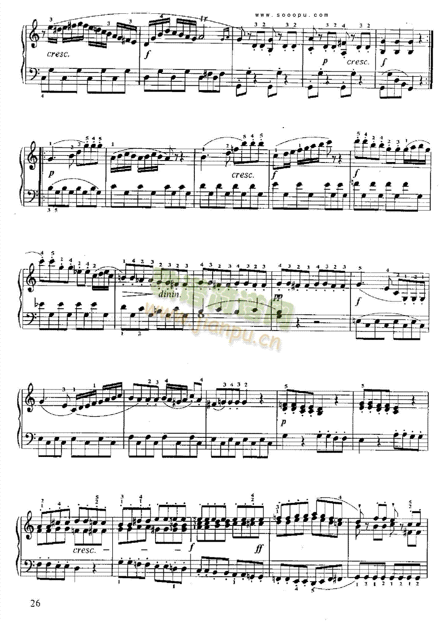 小奏鸣曲(Op.36 No.3) 键盘类 钢琴2