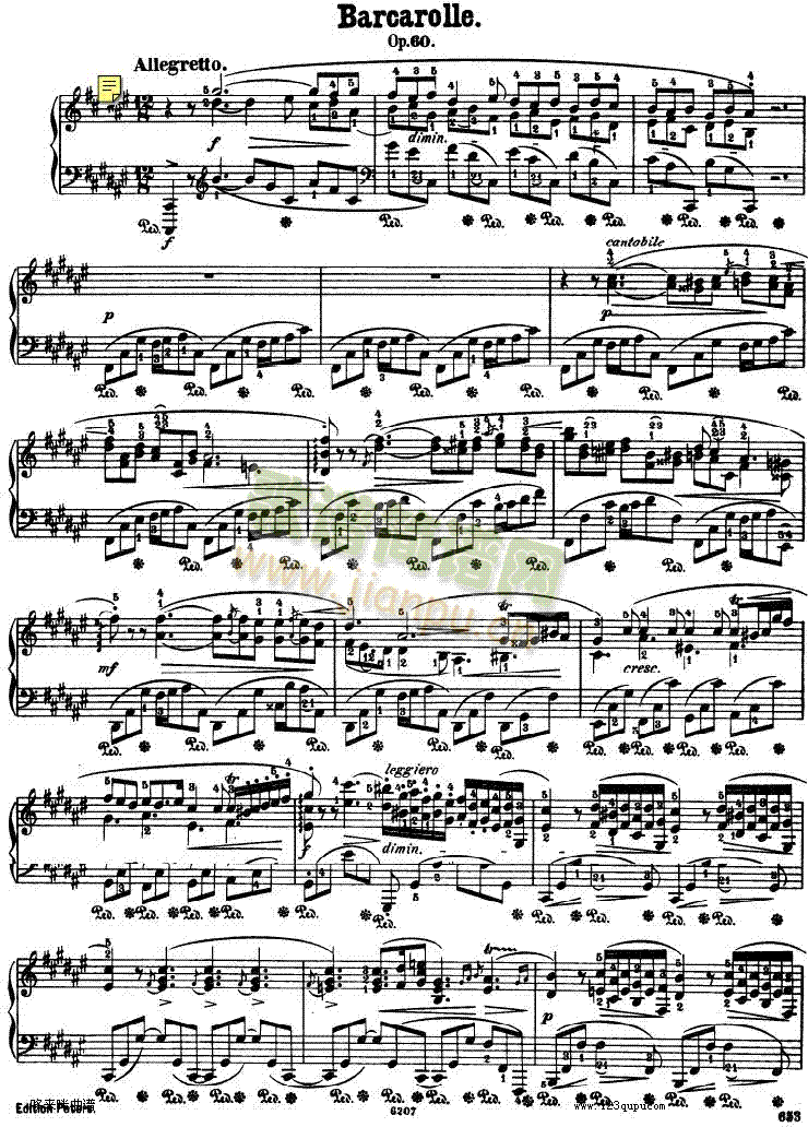 船歌 Barcarolle Op 60-肖邦1