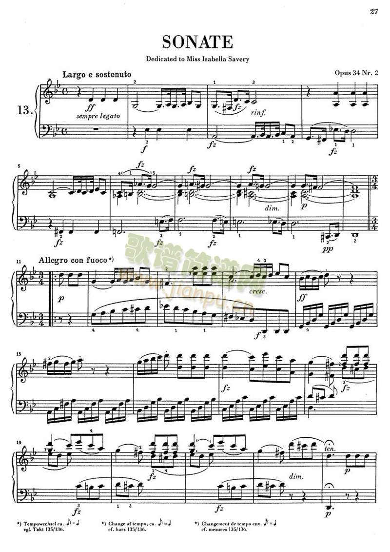 克莱门蒂g小调钢琴奏鸣曲&nbsp;1-91