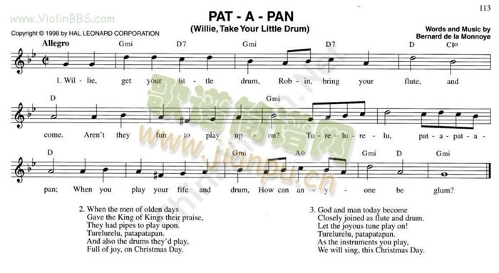 149.PAT - A - PAN (WILLIE, TAKE YOUR LITTLE DRUM)1