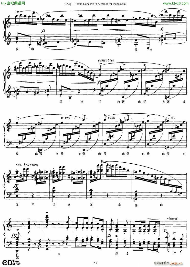 Piano Concerto in A minor Op 16 1868 rev 1907 piano solo arr23
