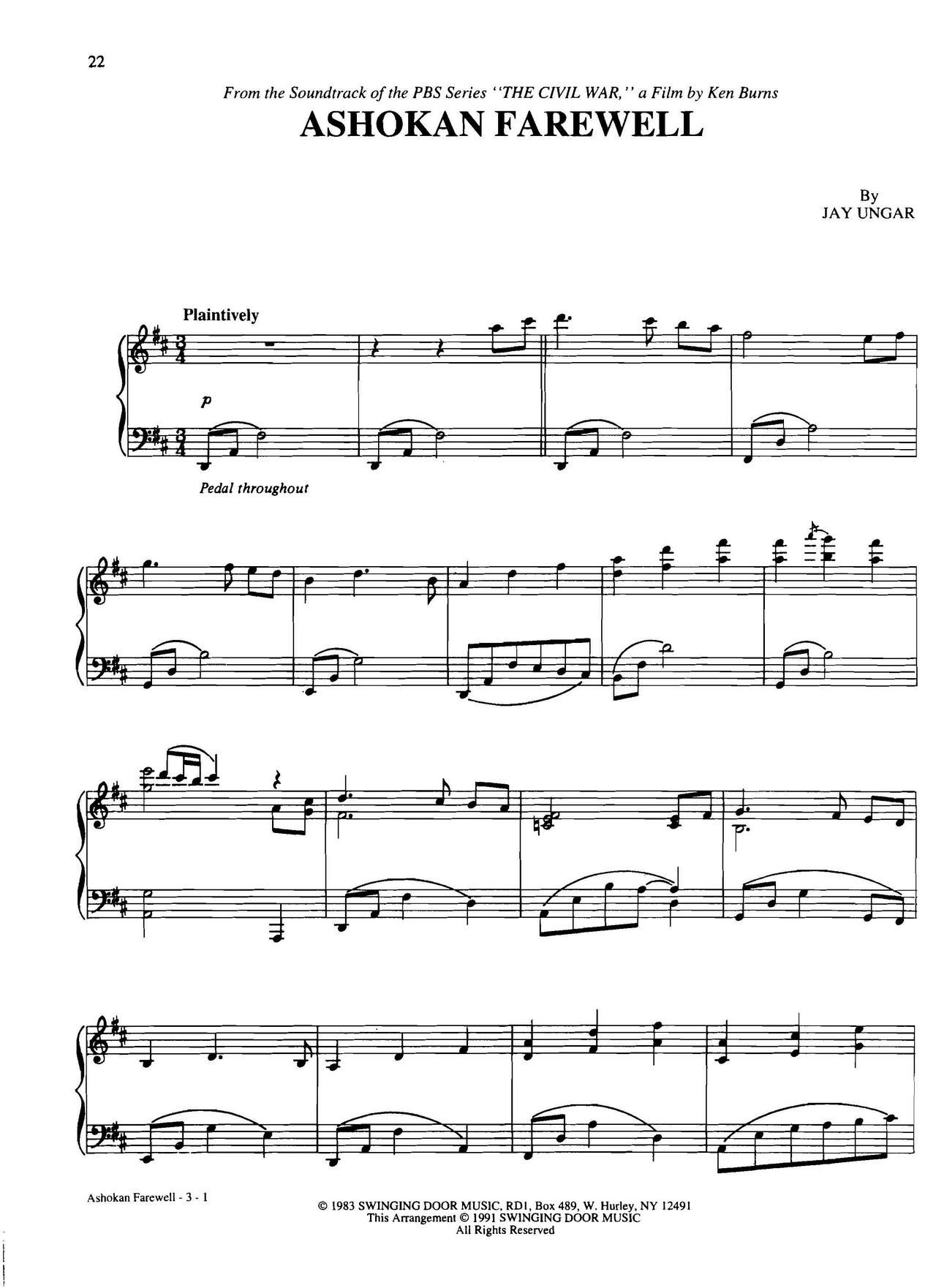 ashokan farewell(Dan Coates 流行情调 集)1