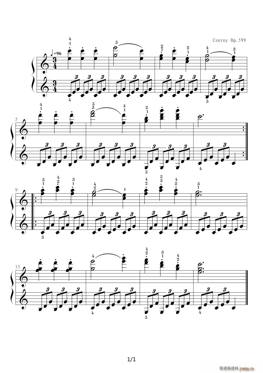车尔尼599 NO 31 C调1
