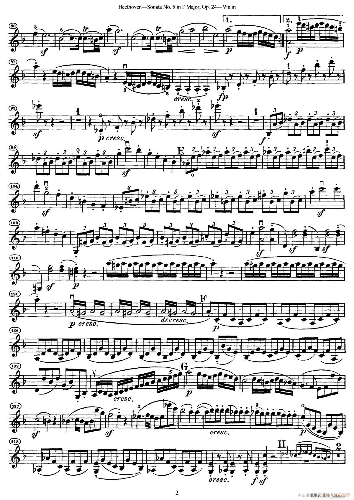 Sonata No 5 in F Major Op 24（F大调第五小提琴奏鸣曲）2