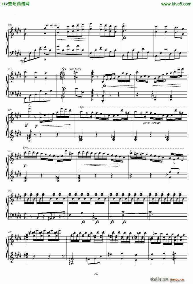 e小调钢琴协奏曲 乐之琴简易钢琴版_肖邦 chopin9