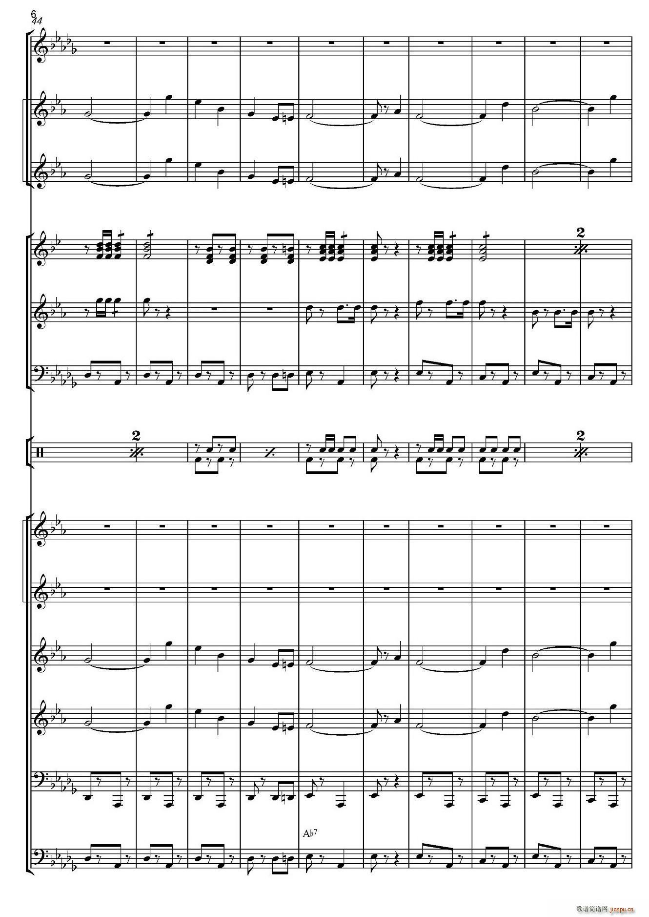 俄罗斯进行曲（marche-834）（合奏、俄罗斯原版谱）6