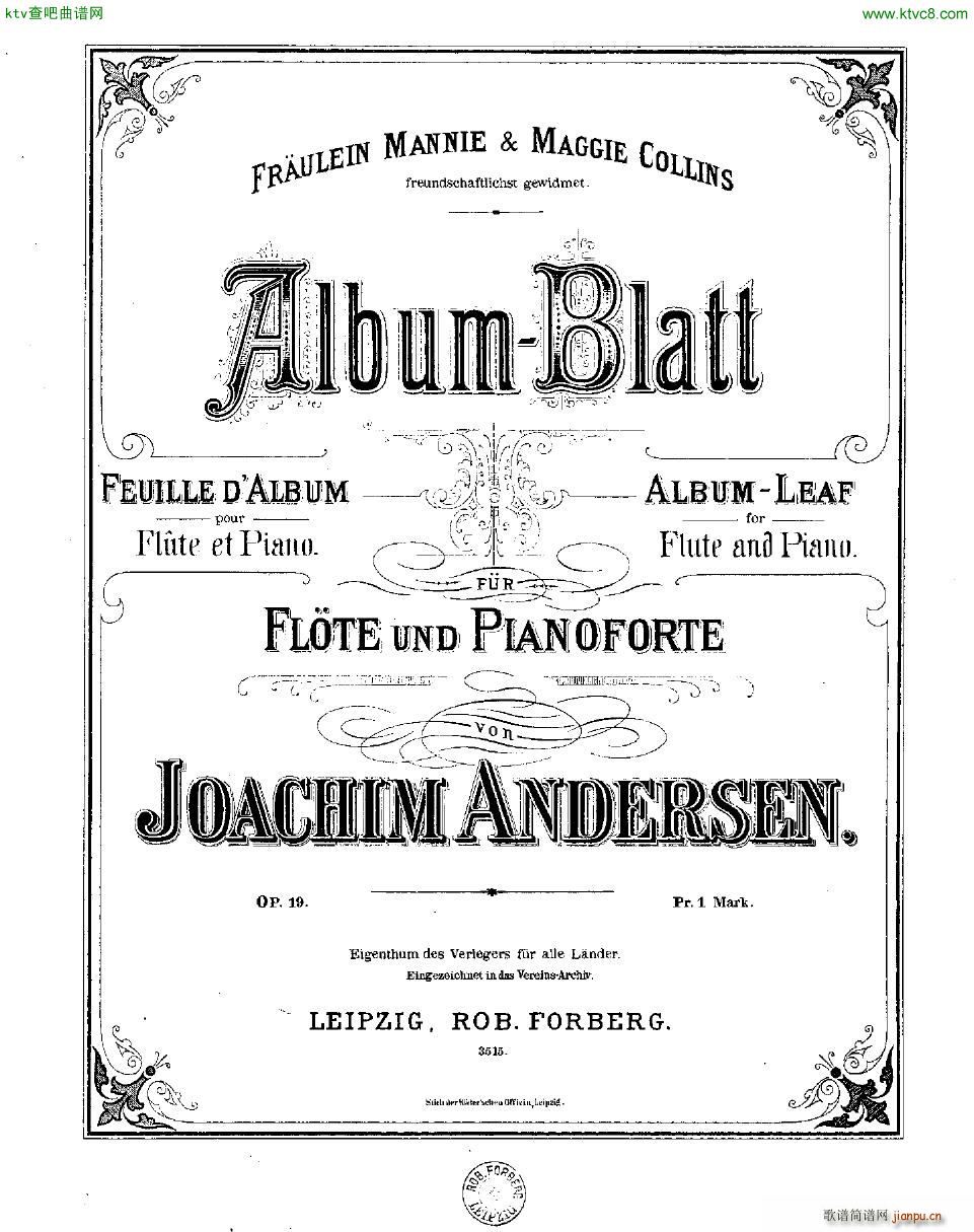 Andersen op 19 Album Blatt fl pno1
